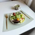 Groene leren placemat waterdicht oliebestendig tafelmat moderne eettafel decoratie accessoire - Jadegroen
