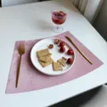 Pink leather placemat sector table mat waterproof oil-proof insulated pad for dining table decor. - Rose Pink