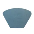 Tovaglietta intrecciata blu a ventaglio, tappetino isolante in PVC per tavolo da pranzo. - Grande Arco a Ventaglio 48x33cm / Blu Lucido