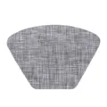 Tovaglietta intrecciata a settore grigio, isolante termico in PVC per tavolo rotondo. - Grande Arco a Ventaglio 48x33cm / Grigio lino