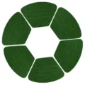 Green fan shaped PVC placemats set of six for round dining table heat insulated table mat. - Arc Large Fan-Shaped 48*33CM / Seaweed Green Vertical Pattern