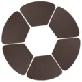 Round PVC fan-shaped placemat set, heat-resistant Teslin table mat for dining and coffee tables. - Arc Large Fan-Shaped 48*33CM / Coffee Vertical Pattern