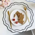 INS style embroidered flower placemat, black and white scalloped table mat for home decor. - 38cm Approx 25g / Black