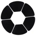 Black fan-shaped PVC placemats set, eco-friendly heat-insulating round table mat for dining. - Arc Large Fan-Shaped 48*33CM / Black Vertical Pattern