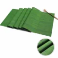 Groene Tafelloper PVC Geweven Tafelkleed Waterdichte Tafelmat voor Eetkamer Huisdecoratie - 180x30cm / Zeewiergroen Verticaal Patroon