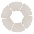 Round wedge placemats set, PVC woven heat-resistant table mats for dining and coffee tables - Arc Large Fan-Shaped 48*33CM / Creamy White Bamboo Texture