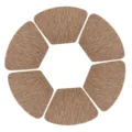 Brown fan-shaped PVC placemat set, eco-friendly Teslin woven heat-insulating round table mat for home - Arc Large Fan-Shaped 48*33CM / Light Brown Bamboo Texture