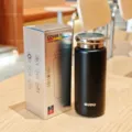 Botella termo de vacío mini portátil de 180ml con forro de titanio taza térmica compacta - 180ML / Negro