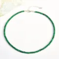 Collana di perle verdi, variante catena clavicolare stile malachite gioiello donna - 4mm