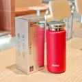 Mini botella de agua aislada al vacío portátil 180ml taza de viaje de acero inox alta - 180ML / Rojo