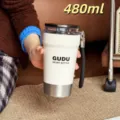 Bouteille d'eau isotherme portable 480ml gobelet de voyage en acier pour le sport. - 550ml / Pack 480ml / CY-098 blanc