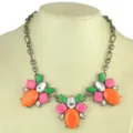 European and American colorful gemstone statement necklace, sparkling rhinestone choker - Exaggerated Style Colorful Gemstone Necklace (N1626)