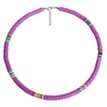 Colorful 6mm clay bead choker necklace for women beach summer fashion jewelry accessory - 6mm / Purple