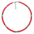 Colorful 6mm Heishi Clay Bead Necklace Beach Style Choker Jewelry for Women and Girls - 6mm / Bright Red