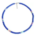 Blaue Fimo Perlen Kette 6mm bunte Heishi Scheiben Choker Halskette Sommer Strand Schmuck - 6mm / Saphirblau