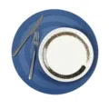 Tovaglietta rotonda in PVC textilene, tappetino termoisolante, decorazione minimalista cucina. - 1 Pezzo / Blu