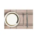 PVC Woven Placemat Heat Resistant Table Mat Striped Plaid Dining Table Decor Kitchen Gadget - 45*30cm / Dusty Pink