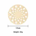 Silicone heat insulation mat geometric hollow anti-scald pot holder kitchen table mat 17cm - Single Piece / Cream Apricot