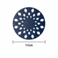 Blue silicone hollow trivet heat insulation mat 17cm for kitchen hot pot cooking table protection. - Single Piece / Vintage Blue