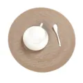 Tovaglietta rotonda in PVC per tavolo da pranzo, tappetino intrecciato isolante, decoro casa - 1 Pezzo / Champagne