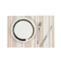 PVC placemat ins style striped heat insulation mat hotel restaurant tableware pad washable desk mat - 45x30cm (1 Piece) / Bright Orange