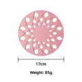 Pink silicone trivet, 17cm round heat resistant pot holder mat for kitchen dining table. - Single Piece / Strawberry Pink