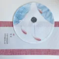 Round cotton ramie placemat with lotus print, elegant tea cup mat for dining table insulation. - Precious Lotus Pond / 38 cm