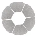 Grey fan-shaped PVC placemat set, round table heat-resistant mat for dining and home. - Arc Large Fan-Shaped 48*33CM / Silver Grey Bamboo Texture