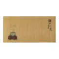Zen Bambus Teematte Tischlaeufer mit Raeucherfass Print Handgemacht Chinesischer Stil Variante 1 - Weg des Zen / Helle Farbe 60x30 cm ≈ 160 g