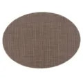Brown oval PVC woven placemat, anti-slip heat-resistant table mat for dining room. - 45x32cm / Coffee