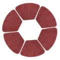 Sector Teslin Placemat Set PVC Round Table Mat Heat Insulation Coffee Table Mat Red Variant - Arc Large Fan-Shaped 48*33CM / Wine Red Bamboo Texture
