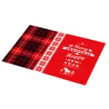 Kerst ruit placemat PVC warmte-isolatie tafelmat feestelijke diner decoratie rood zwart - Kerststijl 20