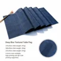 Moderne blauwe gestreepte PVC tafelloper voor eettafel decoratie en bedloper 135x30cm - 180x30cm / Diepzeeblauw Verticaal Patroon