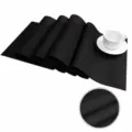 Runner da tavolo in PVC rigato nero impermeabile antiscivolo per decorazione casa - Nero Motivo Verticale