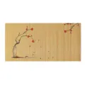 Tappetino da tè in bambù con stampa di fiori di prugno rosso zen cinese, elegante runner. - Pioggia rossa e fragranza / Colore chiaro 60x30 cm ≈ 160 g