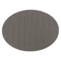 Oval PVC placemat with vertical stripe design, anti-slip and heat-resistant dining table mat. - 45x32cm / Dark Gray
