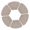 Set of 6 fan-shaped PVC placemats, heat-resistant table mats for dining and coffee tables. - Arc Large Fan-Shaped 48*33CM / Cream Yellow Vertical Pattern