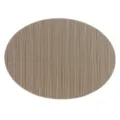 Oval PVC Placemat Brown Vertical Stripe Non-Slip Heat-Resistant Table Mat Variant - 45x32cm / Metallic Silver