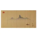 Tappetino da tè in bambù Zen cinese runner da tavola paesaggio a inchiostro isolamento termico - Barca con il sole / Colore chiaro 60x30 cm ≈ 160 g