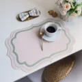 Tovaglietta in pelle impermeabile design floreale rosa tappetino resistente al calore decorazione - Verde Erba
