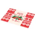 Kerst PVC Tafelkleed Rode Noorse Sneeuwvlok Mat Hittebestendige Eettafel Decoratie - Kerststijl 21