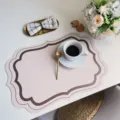 Tovaglietta in pelle sintetica creativa isolamento termico impermeabile per la cucina - Marrone Scuro