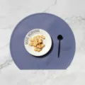 Set de table en silicone nordique résistant à la chaleur nappe repas violet 1pc - Demi-cercle en silicone 38*33 cm / Indigo