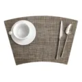 Tovaglietta in tessuto PVC a ventaglio per tavoli rotondi, tappetino termico marrone caffè - 43*29 cm / Lino marrone 2*2