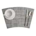 Tovaglietta PVC a settore grigia intrecciata resistente al calore tavolo rotondo set cucina - 43*29 cm / Lino grigio 2*2