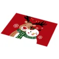 Kerst placemat PVC thermische isolatie schattig rendier sneeuwman print tafeldecoratie 1st - Kerst 91