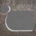 Nordic style PU leather placemat and coaster set, double-sided grey waterproof table mat. - Placemat & Coaster / Dark Gray + Off-white