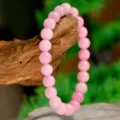 Rosa Edelstein Perlen Stretch Armband für Damen, elegantes handgemachtes Schmuckstück. - 8mm