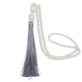 Lange Perlen Quaste Halskette für Damen, eleganter Pullover Kette Schmuck Accessoire. - Grau