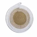 Ronde katoenen touw placemat, hittebestendige geweven tafelmat voor pannen 24cm - Linnen 24cm Geweven Kleurblok Placemat (Met Haak)